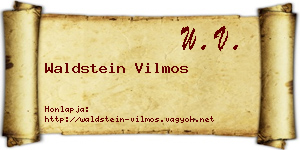 Waldstein Vilmos névjegykártya